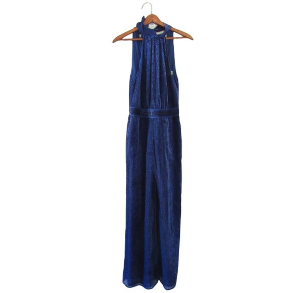 SOLD Anthropologie Elevenses Jumpsuit Velvet Navy Sz 0 - Picture 3 of 8